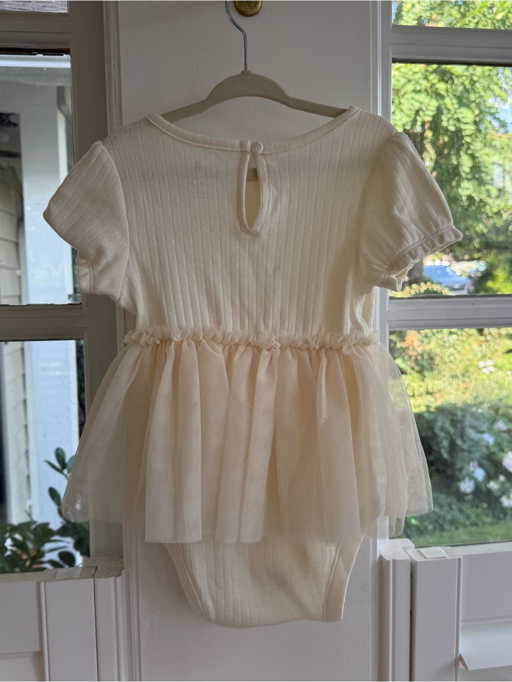 GAP Cream Tulle Peplum Baby Dress Bodysuit - Picture 3 of 5